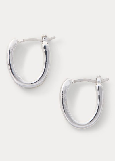 Women's Ralph Lauren Oval Hoop Earrings | 954783ZXG